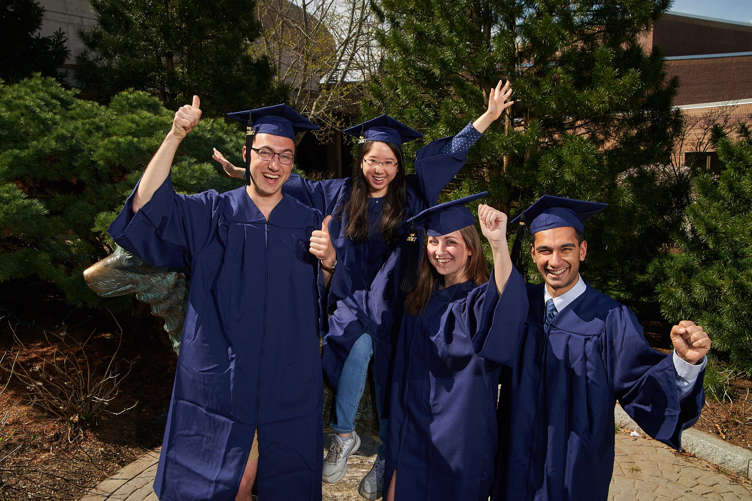 Students in Cap and Gowns together